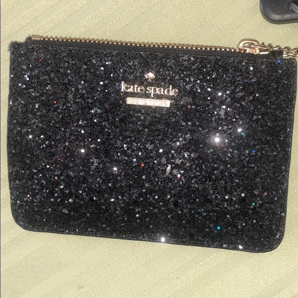 black glitter kate spade wallet